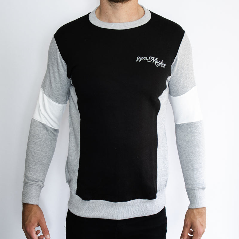 Black & Grey Crew Neck Sweatshirt - Front