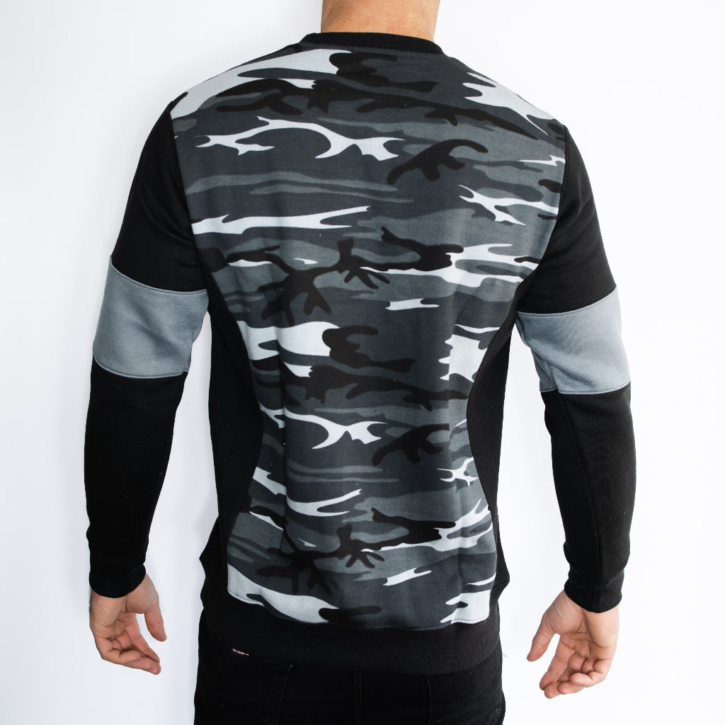 Grey Camo Crew Neck Sweatshirt - Back