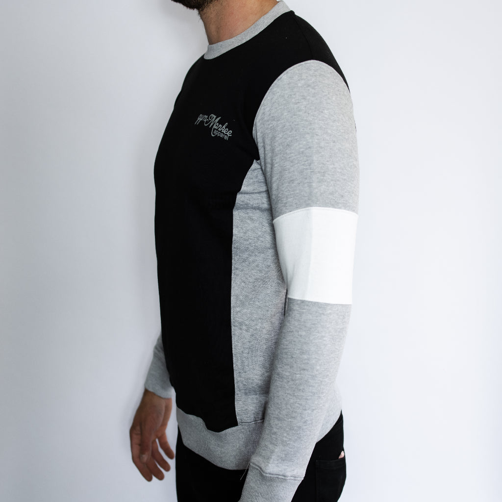 Black & Grey Crew Neck Sweatshirt - Side