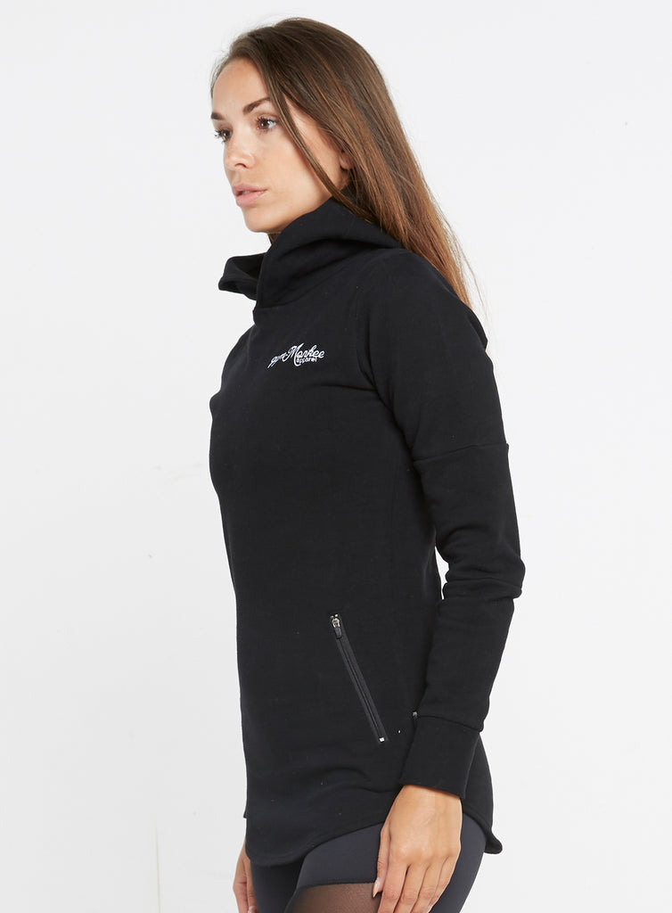 Gym Monkee - Ladies Black Hoodie LEFT