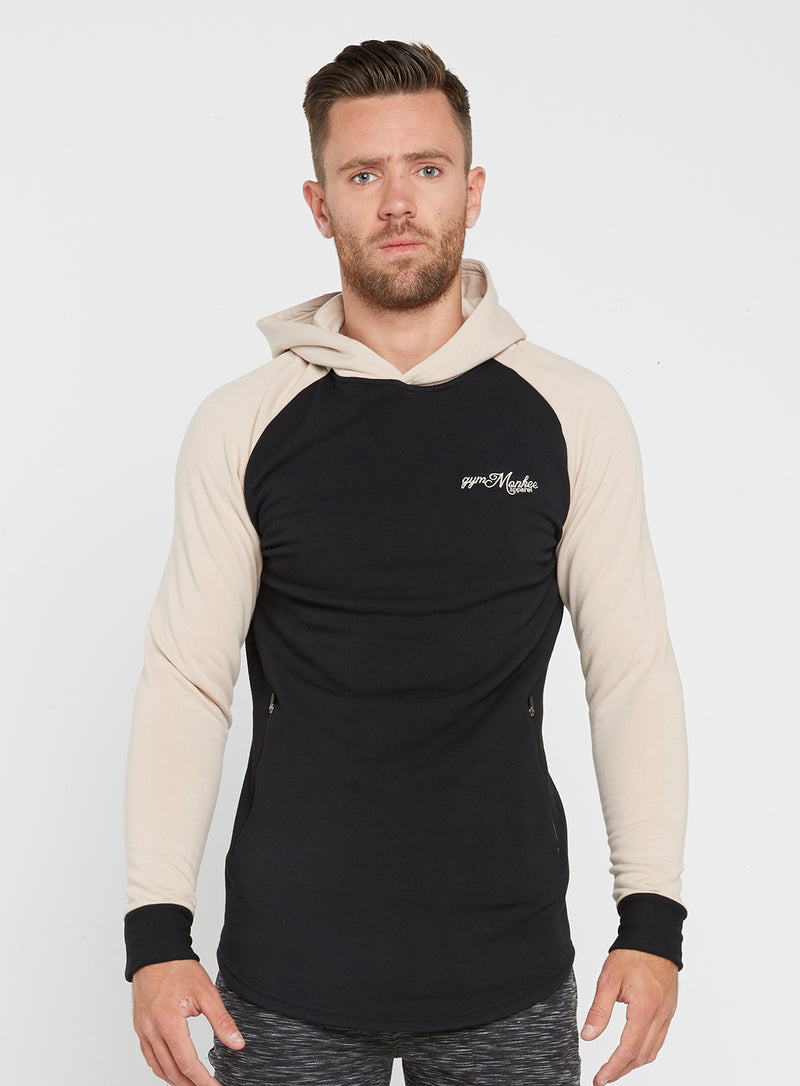 Gym Monkee - Black and Sand Hoodie FRONT