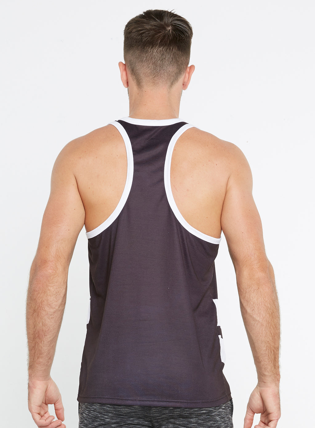 Gym Monkee -  Black and White Sublimated Vest REAR