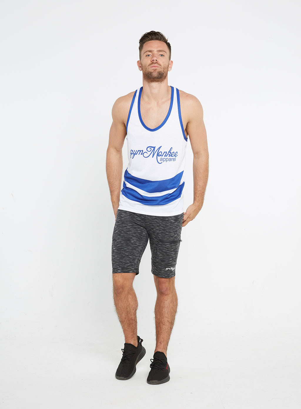 Gym Monkee - Blue and White Sublimated Vest MOVING