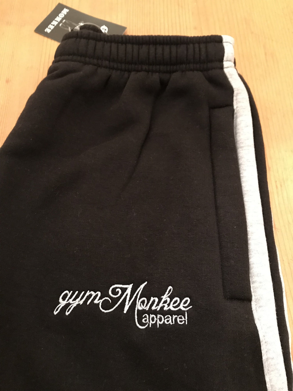 Gym Monkee - Black & Grey Joggers ZIPPED POCKETS