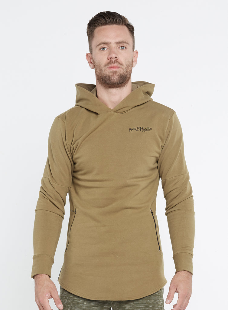 Gym Monkee - Khaki Hoodie FRONT