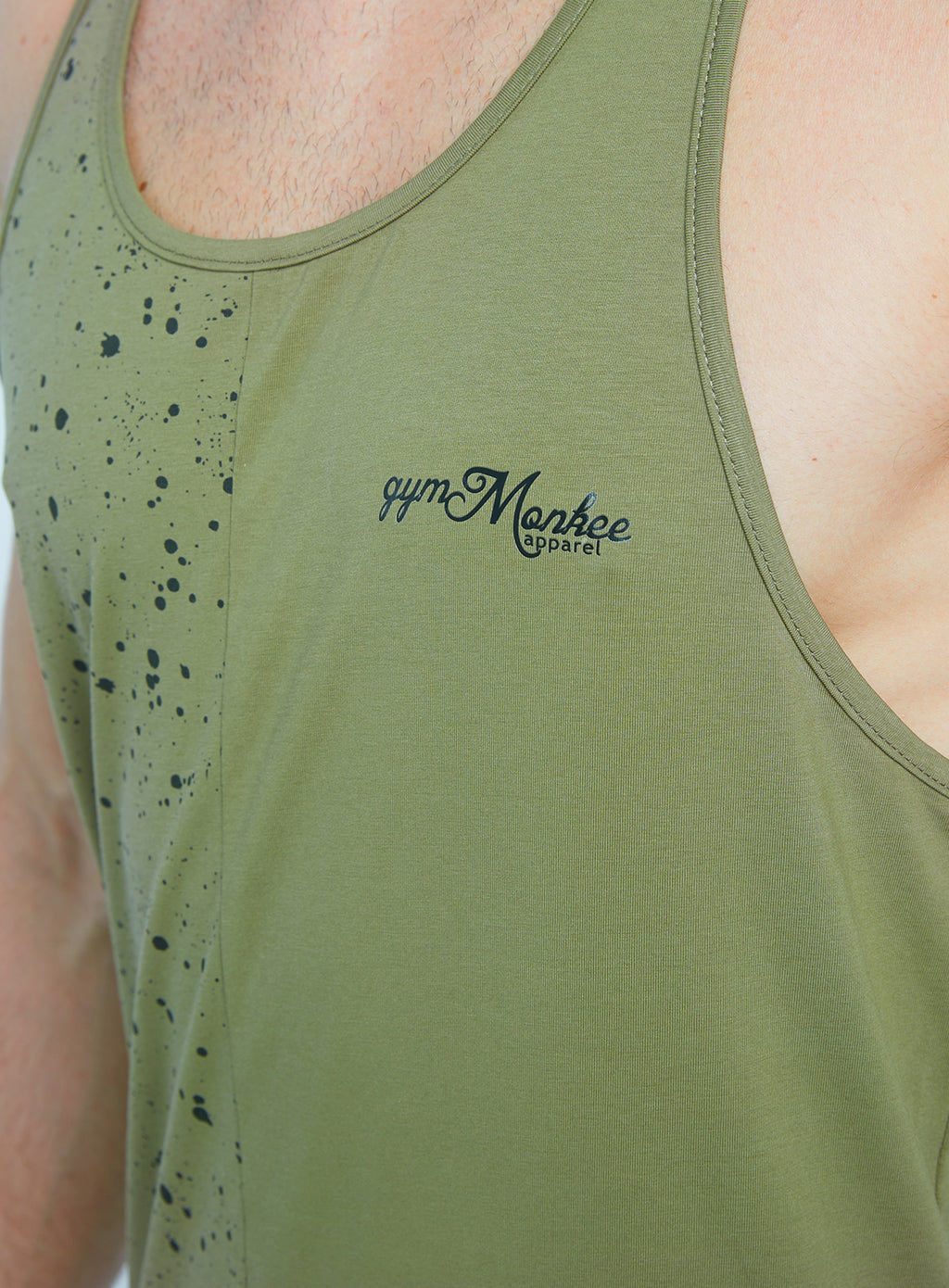 Gym Monkee - Olive Speckled Vest CHEST