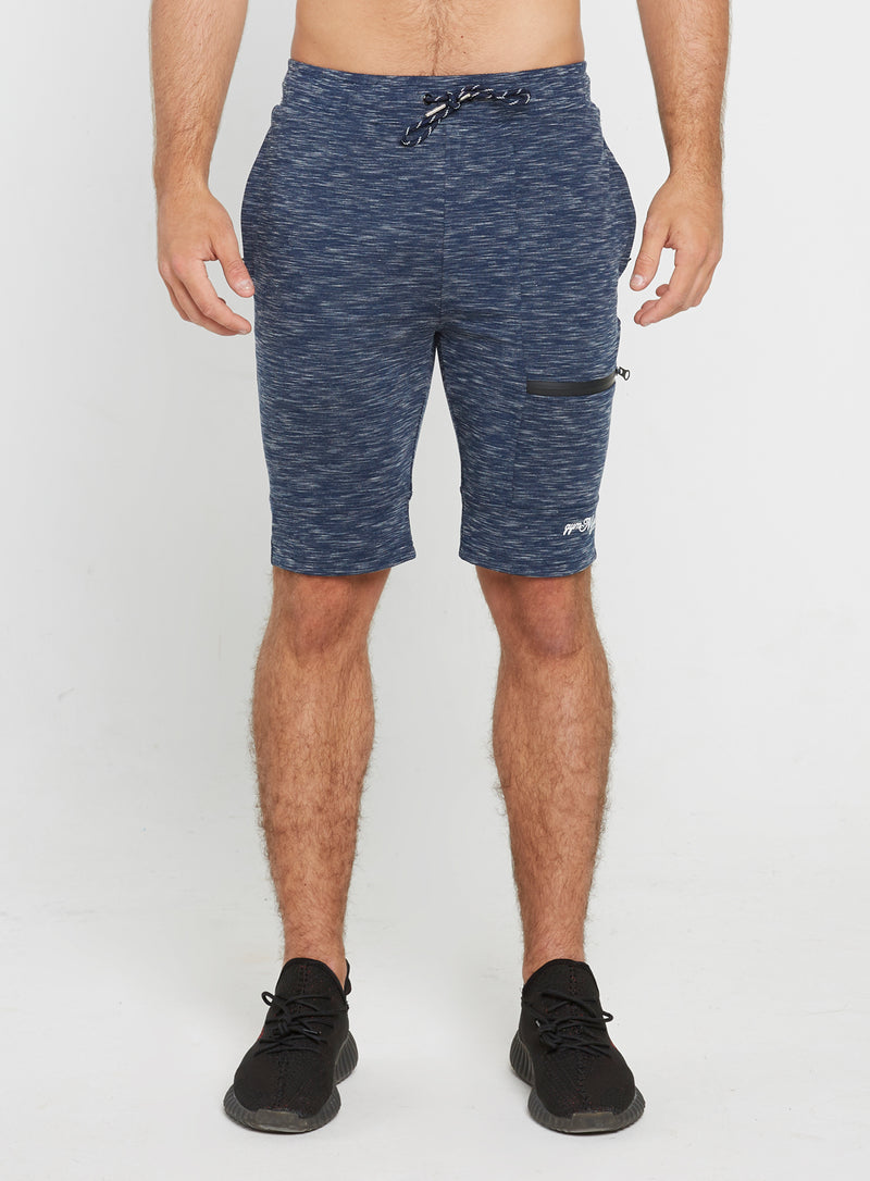 Gym Monkee - Navy Striped Shorts FRONT
