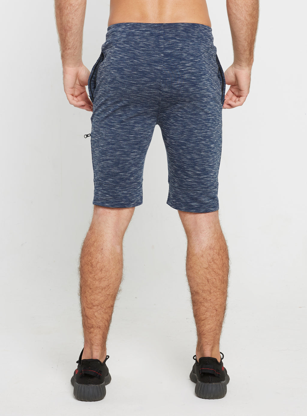 Gym Monkee - Navy Striped Shorts REAR