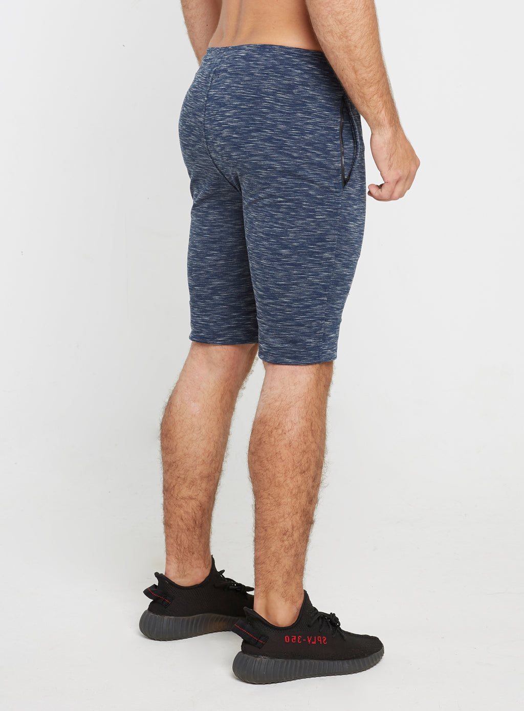 Gym Monkee - Navy Striped Shorts RIGHT