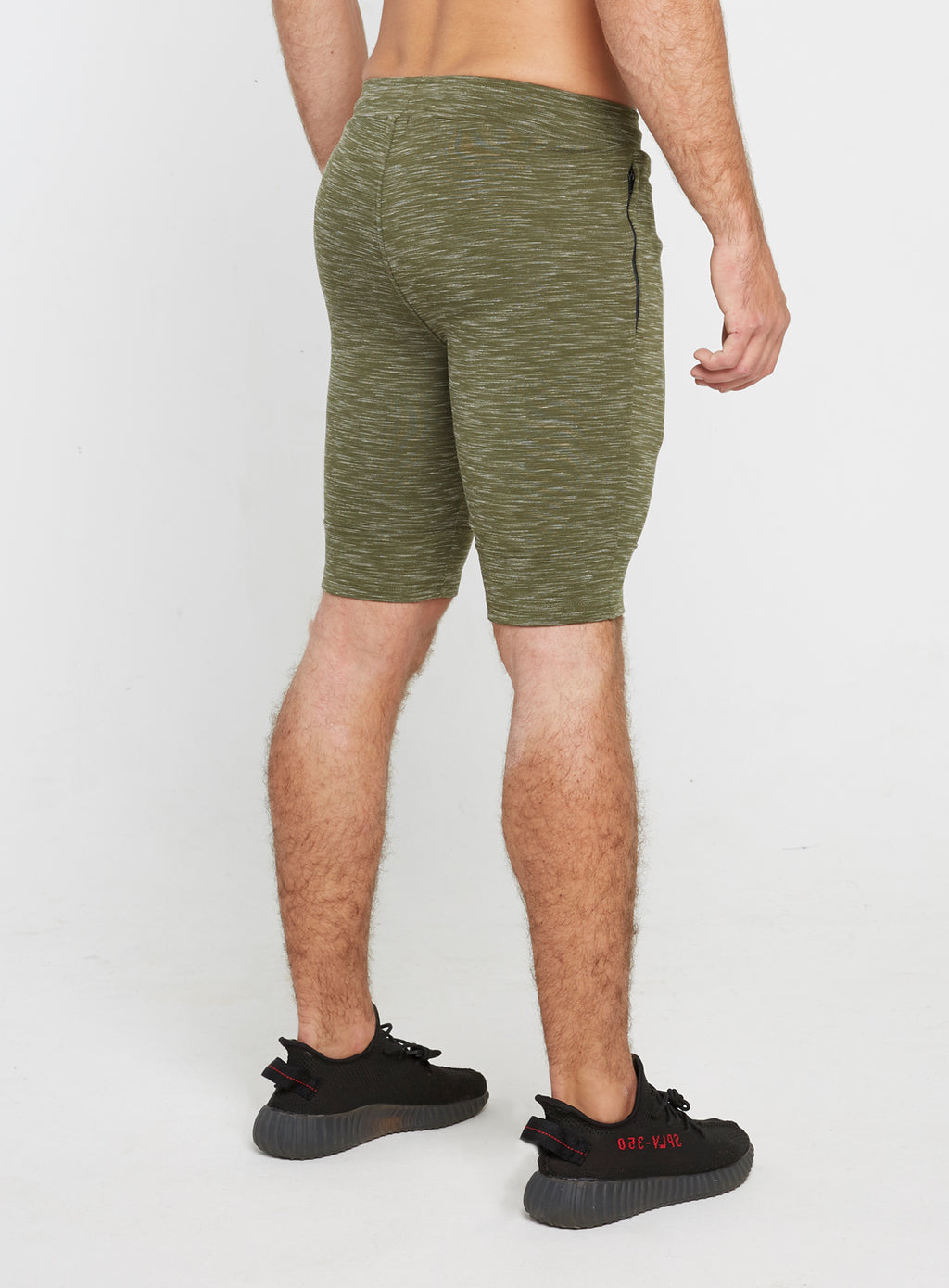 Gym Monkee - Olive Striped Shorts RIGHT