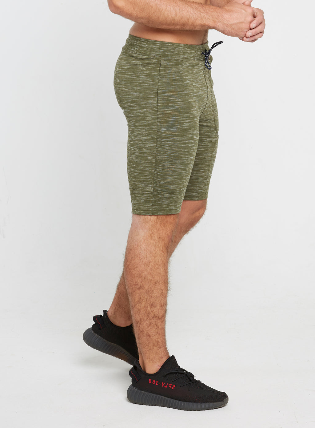 Gym Monkee - Olive Striped Shorts MOVING