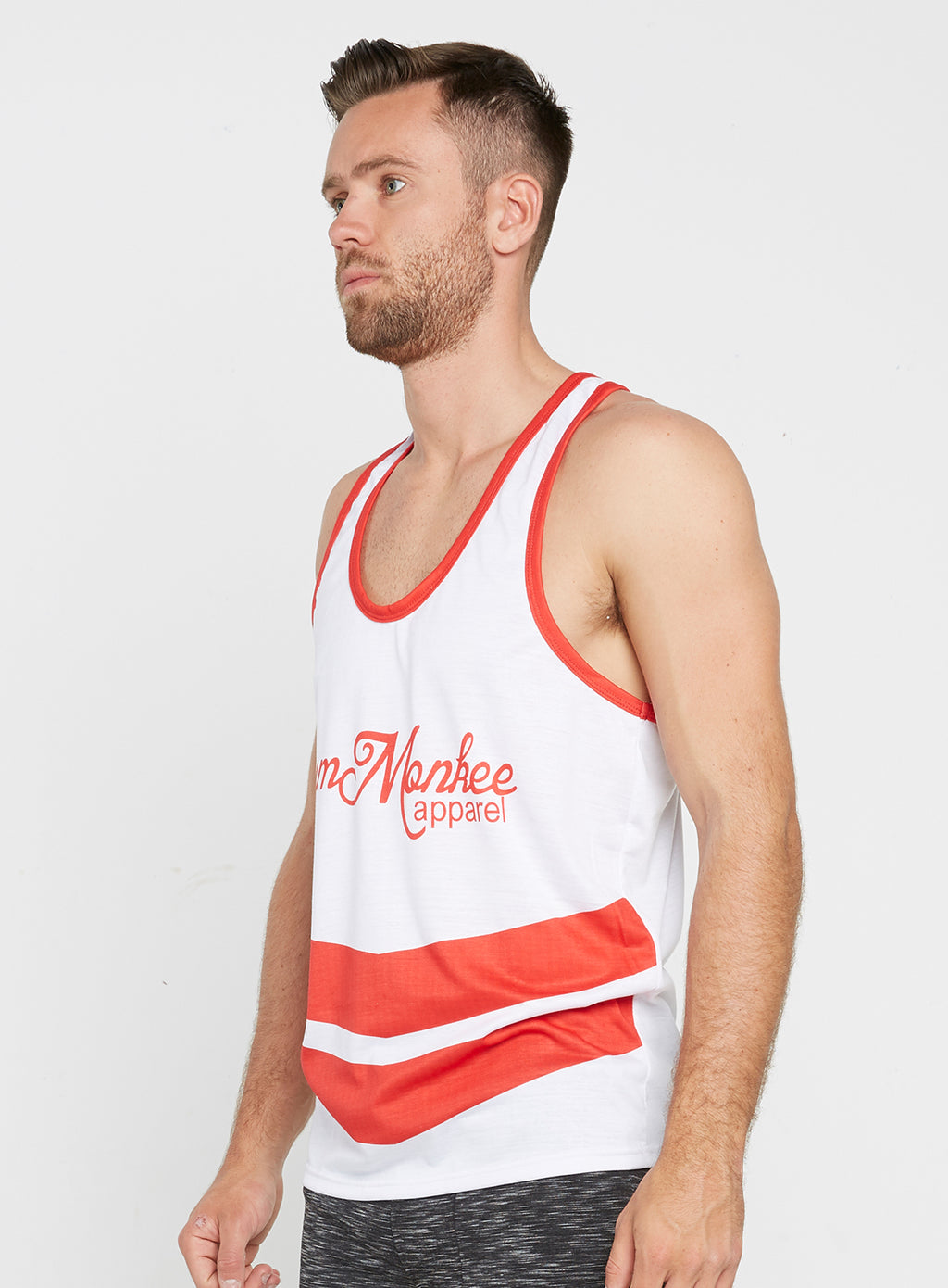 Gym Monkee - Red Sublimated Vest LEFT